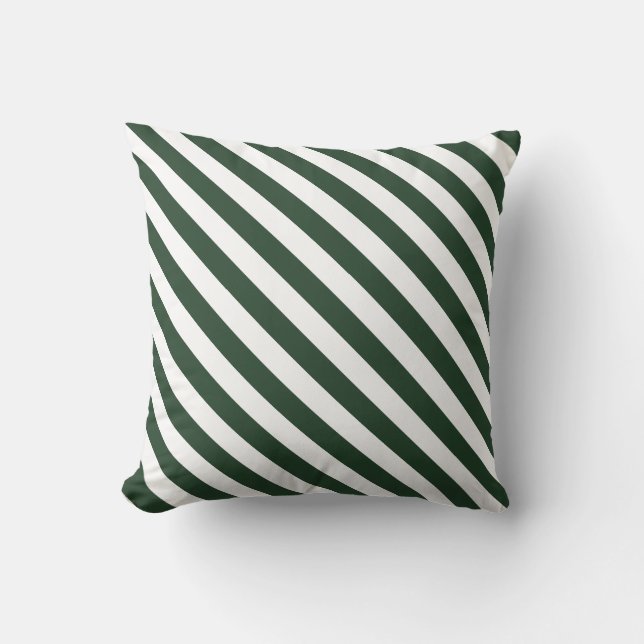 Hunter Grönt Stripe Dekorativ kudde (Framsida)