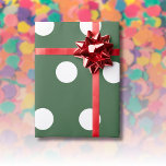 Hunter Grönt White Medium Polka dots Presentpapper<br><div class="desc">Vita,  medelstora Polka dots-svällningsanordningar för jägare Grönt Pappert</div>