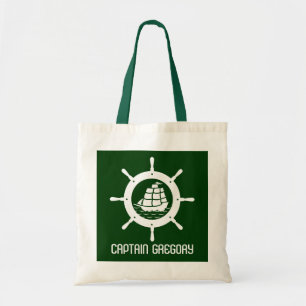 Hunter Grönt & White Nautical Boat Wheel Tygkasse