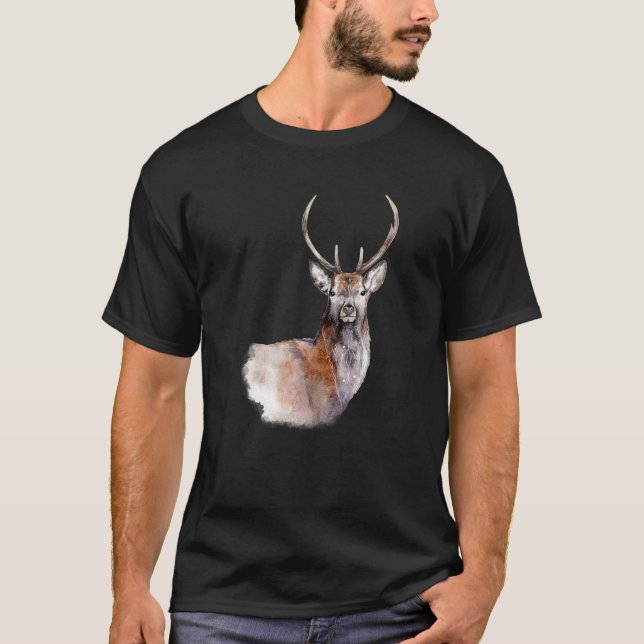 Hunter Hjort Olive Hunt Grönt T Shirt (Framsida)