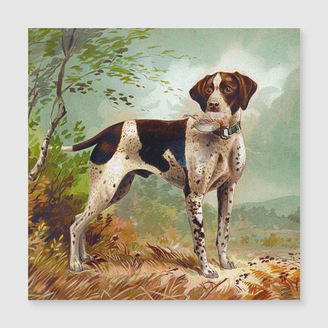 Hunter hund med fågel i munnen (Framsida)