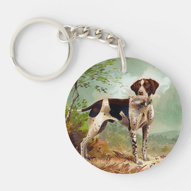 Hunter hund med fågel i munnen (Framsidan)