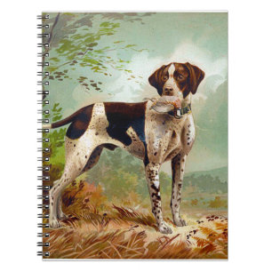 Hunter hund med fågel i munnen anteckningsbok
