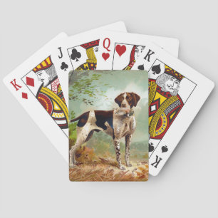 Hunter hund med fågel i munnen casinokort