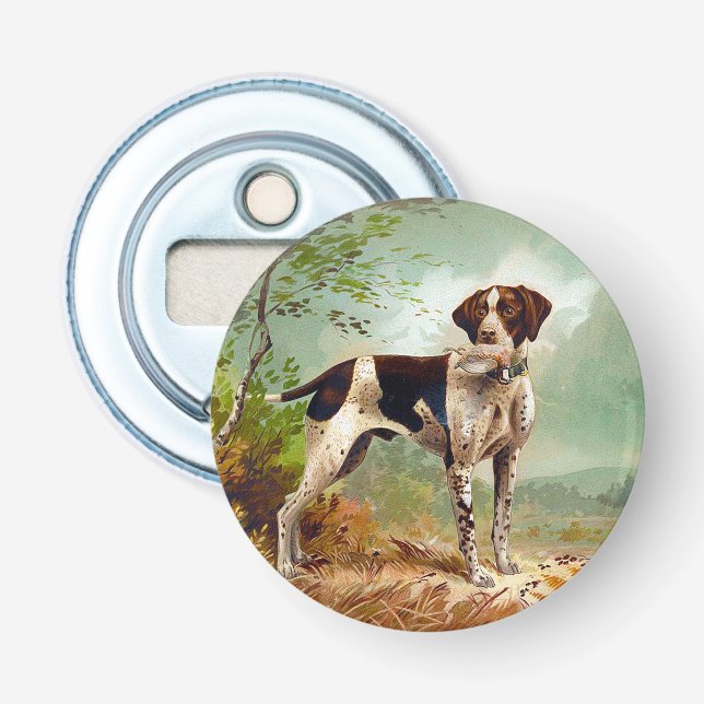 Hunter hund med fågel i munnen flasköppnare (Framsidan)