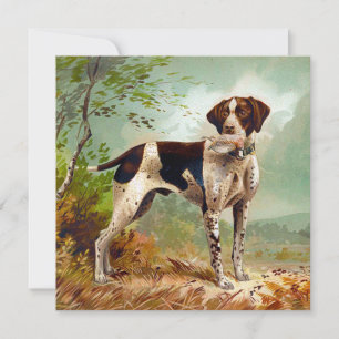 Hunter hund med fågel i munnen julkort