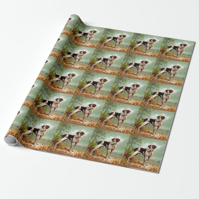 Hunter hund med fågel i munnen presentpapper (Utrullad)