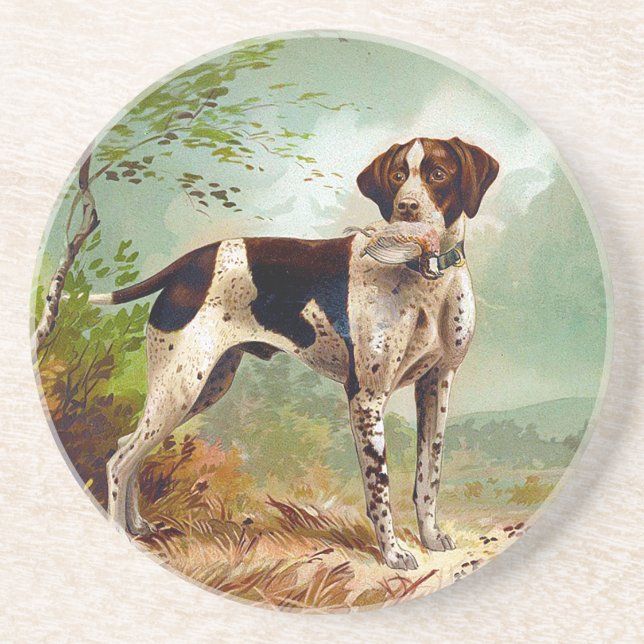 Hunter hund med fågel i munnen underlägg (Framsidan)