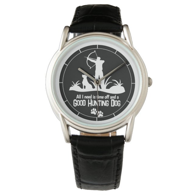Hunter Hund Quote Manar Bow Hunter Watch Armbandsur (Framsida)