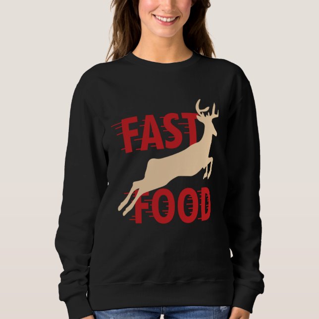 Hunter Hunting Deer Fast Food T Shirt (Framsida)