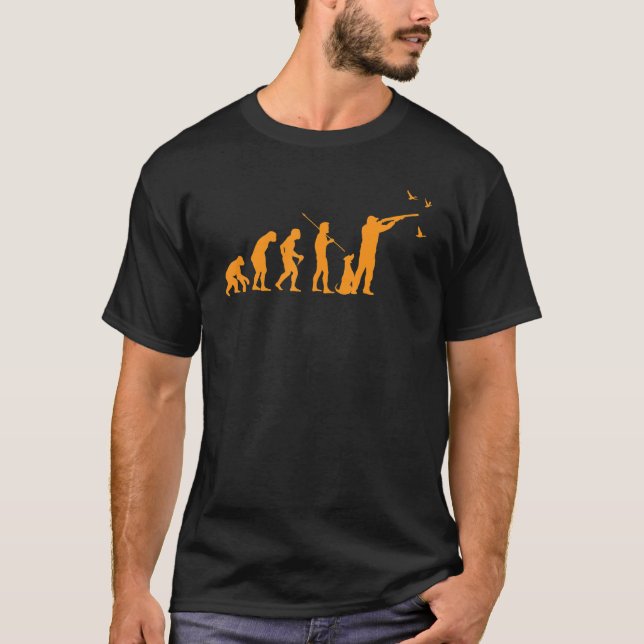 Hunter Hunting Evolution Anka Hunting Hund Hunter T Shirt (Framsida)