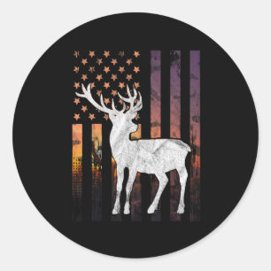 Hunter Hunting Hunt Hjort Hunting Buck Elk America Runt Klistermärke