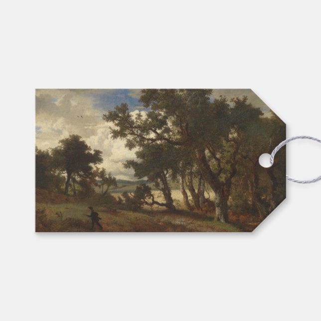 Hunter i ett landskap på landsbygden presentetikett (Framsidan (Horisontell))