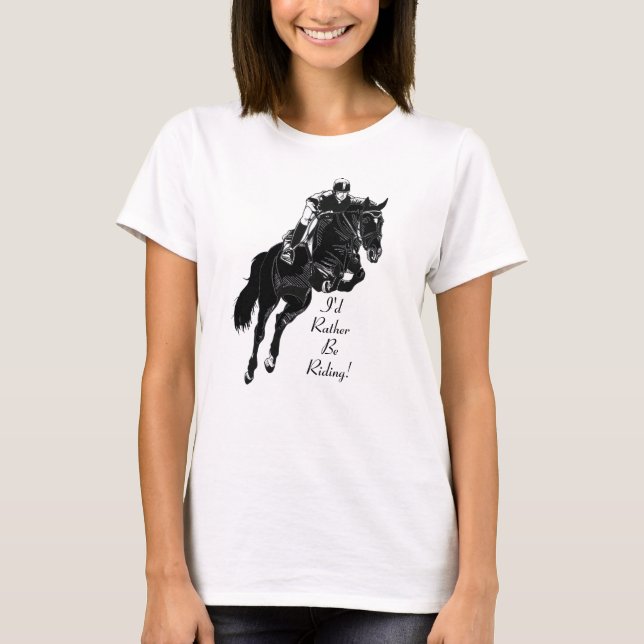 Hunter Jumper Equestrian Horse T Shirt (Framsida)