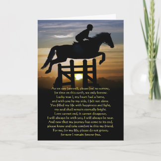 Hunter Jumper Evting Horse Sympathy Kort