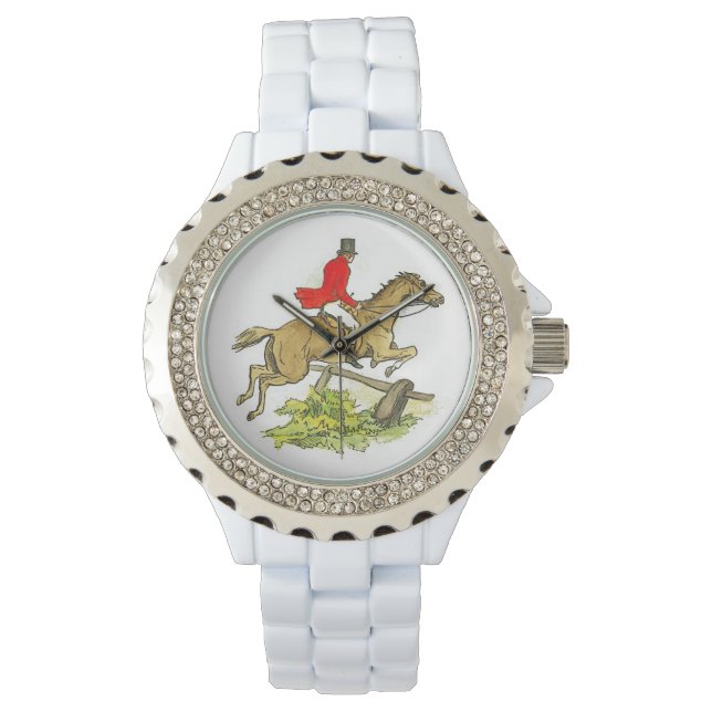 Hunter Jumper Horse Fox Hunting Trail Riding Woman Armbandsur (Framsida)