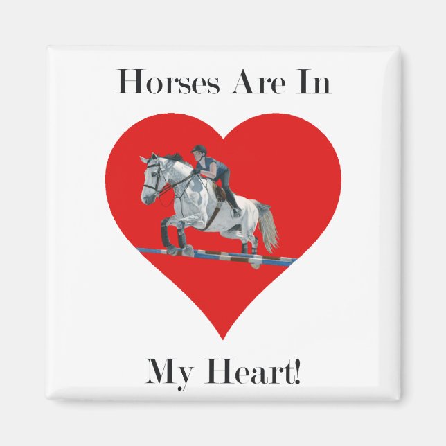 Hunter/Jumper Horse in Heart Magnet (Framsidan)
