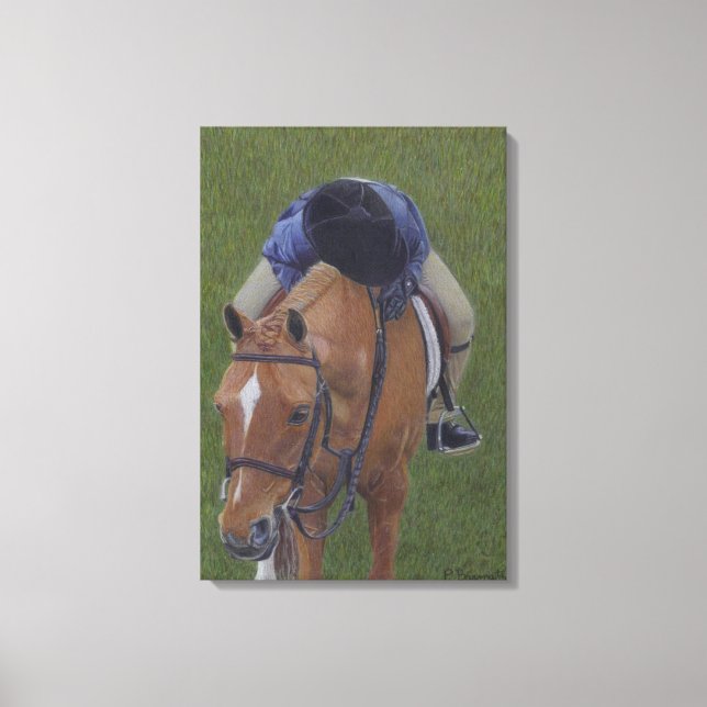 Hunter Jumper Pony och Girl Wrapped Canvas Art (Framsida)