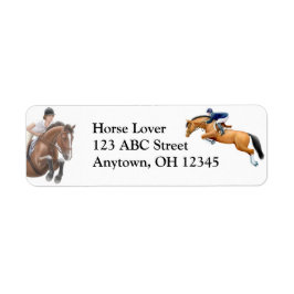 Hunter Jumper Show Horse Label Returadress Etikett