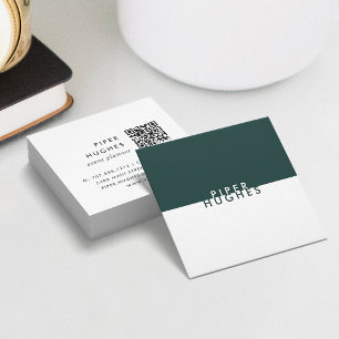 Hunter Modern Minimalistisk QR-kod Fyrkantigt Visitkort