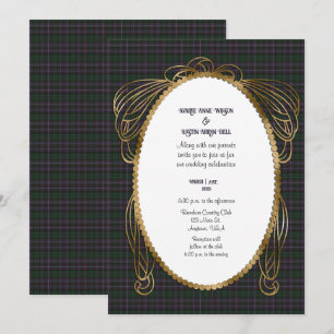 Hunter Modern Original Scottish Tartan Bröllop Inbjudningar
