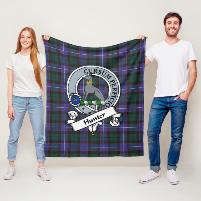 Hunter Modernt Klansköld Tartan Rutmönster Fleecefilt (På plats)