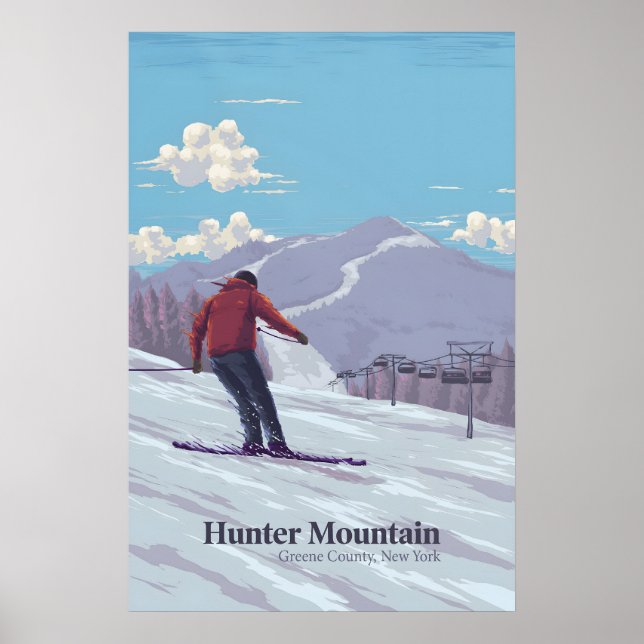 Hunter Mountain Ski Resort Travel Poster (Framsidan)