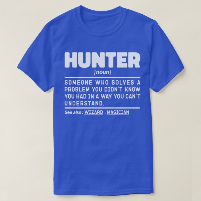 Hunter Noun Definition Hunting Sarcasm Älskare Coo T Shirt (Design framsida)