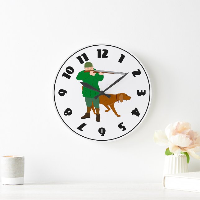 Hunter och Hund Clock Stor Klocka (Skapare uppladdad)