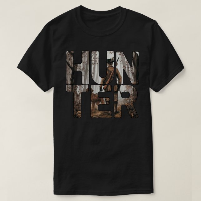 Hunter och Hund i Hunt T Shirt (Design framsida)