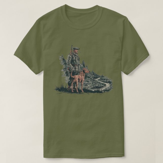 Hunter och jakt på Hund T Shirt (Design framsida)
