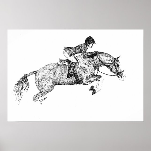 Hunter Pony Pointillism Poster (Framsidan)
