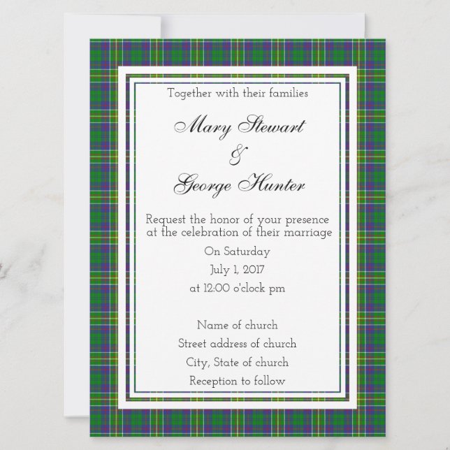 Hunter Scottish Wedding Invitation Inbjudningar (Framsida)