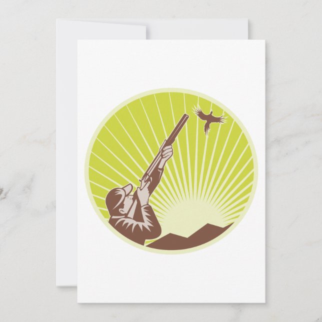 Hunter Shooting A Goose Inbjudningar (Framsida)