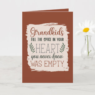 Hunter & Terracotta Grandparent's Day Typography Kort