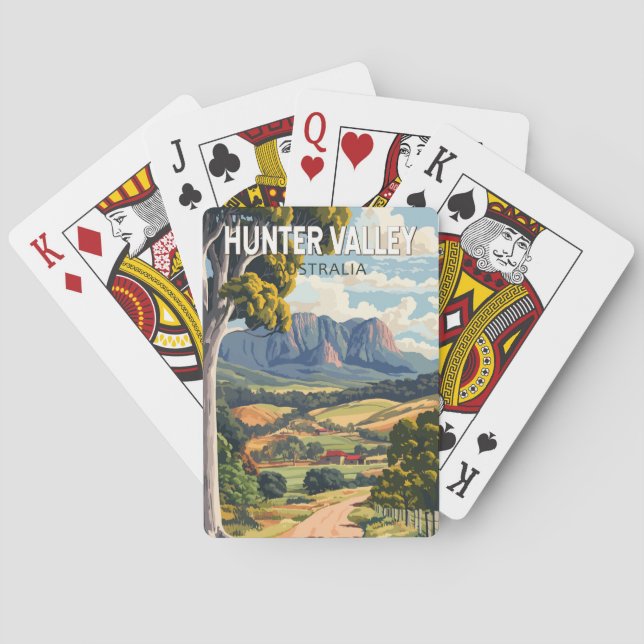 Hunter Valley Australia Travel Art Vintage Casinokort (Baksidan)