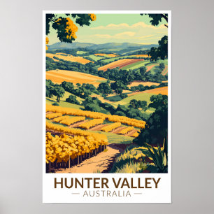 Hunter Valley Australien Illustration Resa Konst Poster