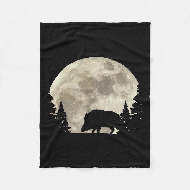 Hunter Vild Boar Keiler Wildsau Hunting Hunter Fleecefilt (Framsidan)