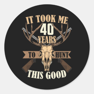 Hunters 40:e födelsedagsåret Gamla Hjort Hunting S Runt Klistermärke