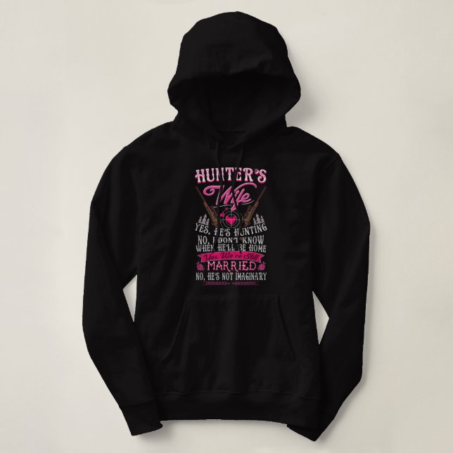 Hunters fru Ja, han jagar Shirt Funny Hjort Gi T Shirt (Design framsida)