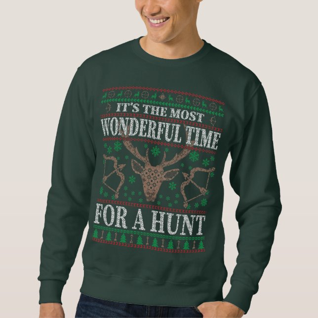 HUNTER'S FUNNY CHRISTMAS  LÅNG ÄRMAD TRÖJA (Framsida)