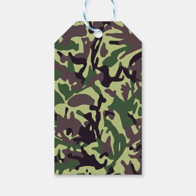Hunters Grönt Camo Mönster Presentetikett (Framsidan)