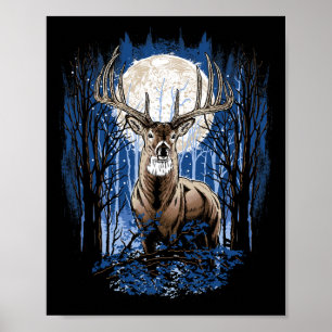 Hunters Hjort Hunting Big Whitetail Buck Poster