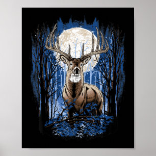 Hunters Hjort Hunting Big Whitetail Buck Poster