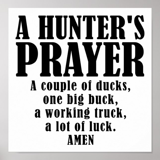 Hunters Prayer Funny Poster (Framsidan)