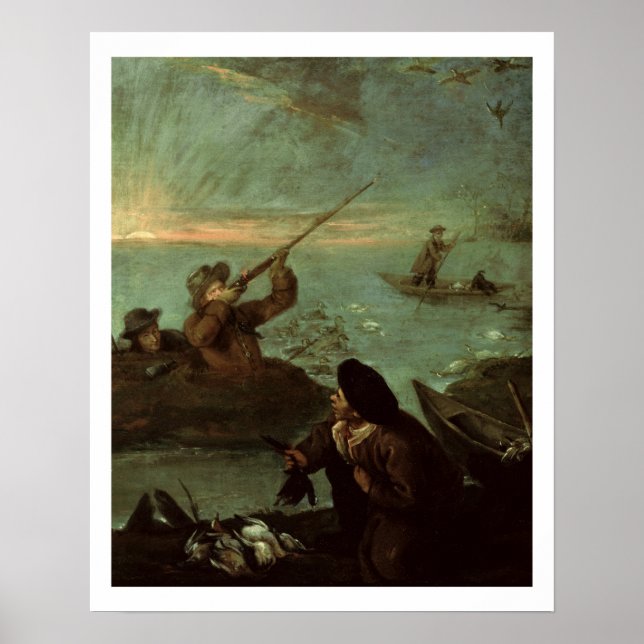 Hunters Shooting at Ankor (oil on canvas) Poster (Framsidan)