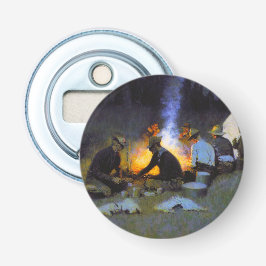 Hunters Supper Frederic Remington Rustic Flasköppnare