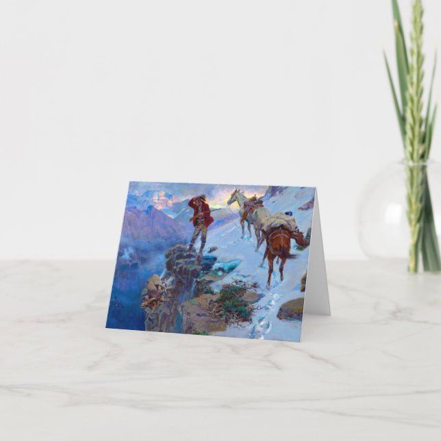 Hunters Tur av Charles Marion Russell Tack Kort (Framsida)