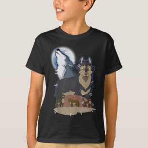 Hunters Varg vid Måne Grått Varg Hunting Varg Anim T Shirt