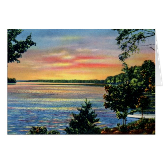 Huntersville North Carolina solnedgång på Hälsningskort (Framsidan Horizontal)